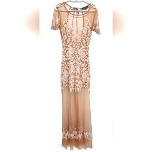 For Love and Lemons Long White Lace Dress